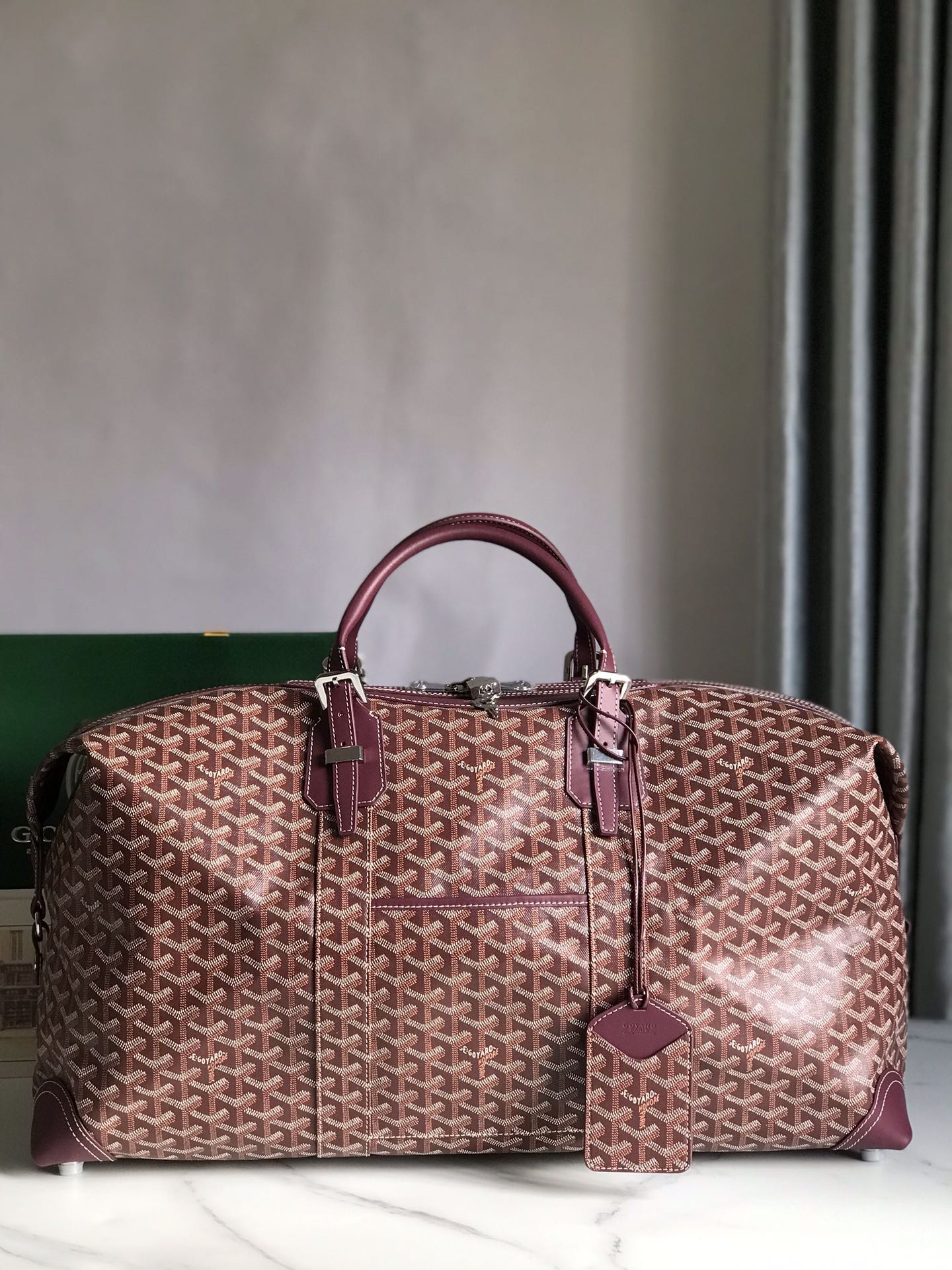 Goyard Sac Boeing 55 Duffle Handbag in Goyard Burgundy