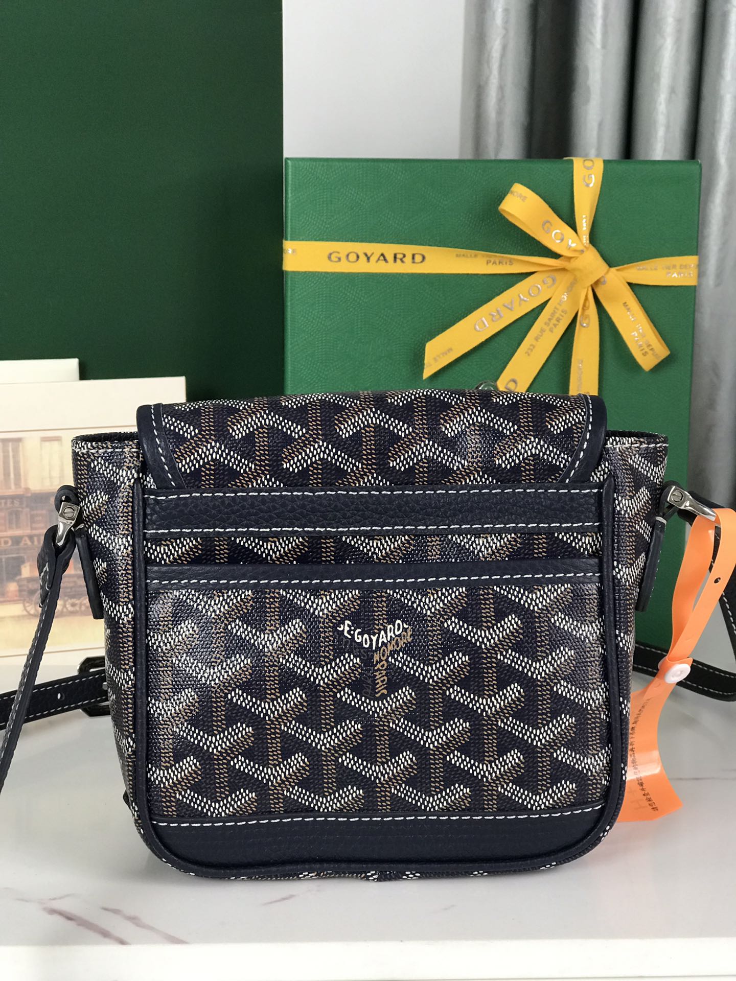 GOYARD Goyardine Plumet Wallet Clutch Navy 1676538