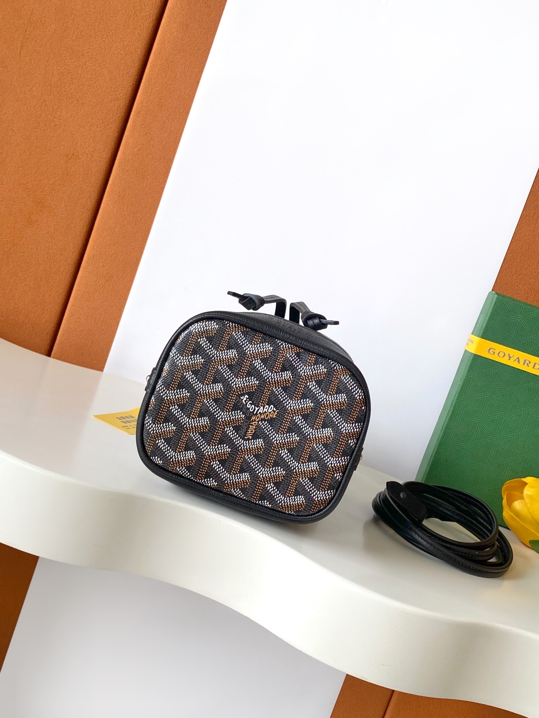 Goyard Petite Flot Bucket Bag Black brown Tan 139758379 | eBay