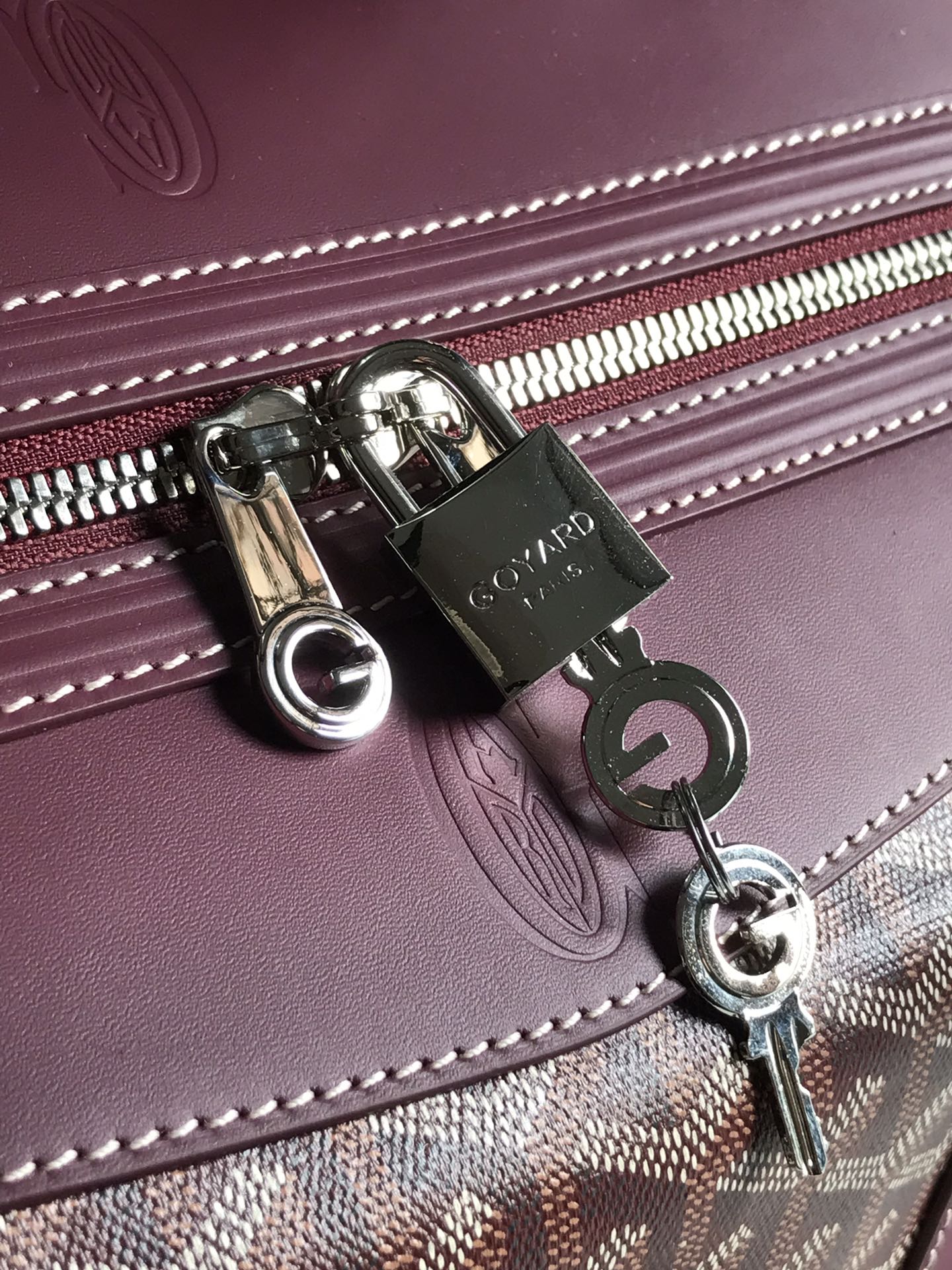 Goyard Sac Boeing 55 Duffle Handbag in Goyard Burgundy