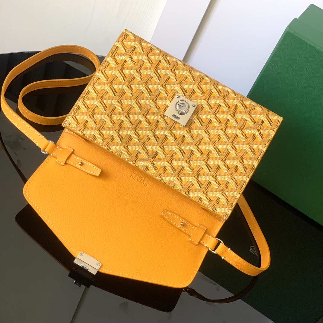 Goyard Yellow Goyardine Coated Canvas and Leather