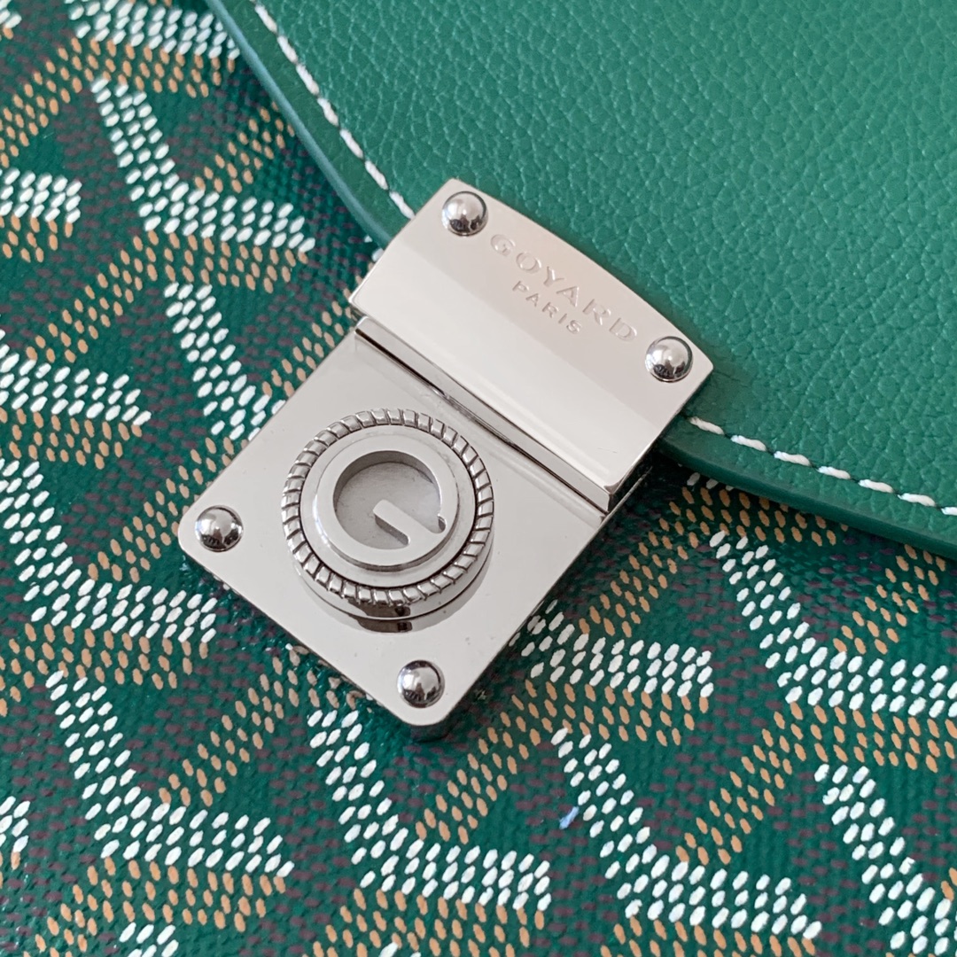 Goyard Green Goyardine Coated Canvas and Leather