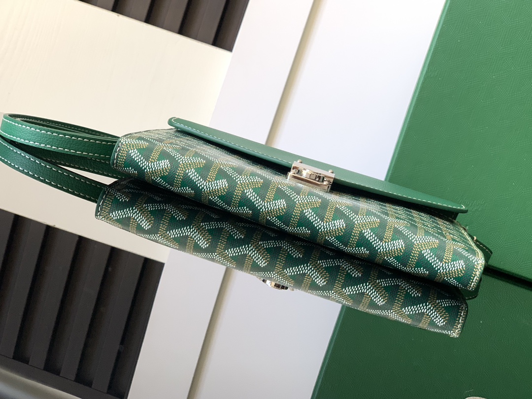 Goyard Green Goyardine Coated Canvas and Leather