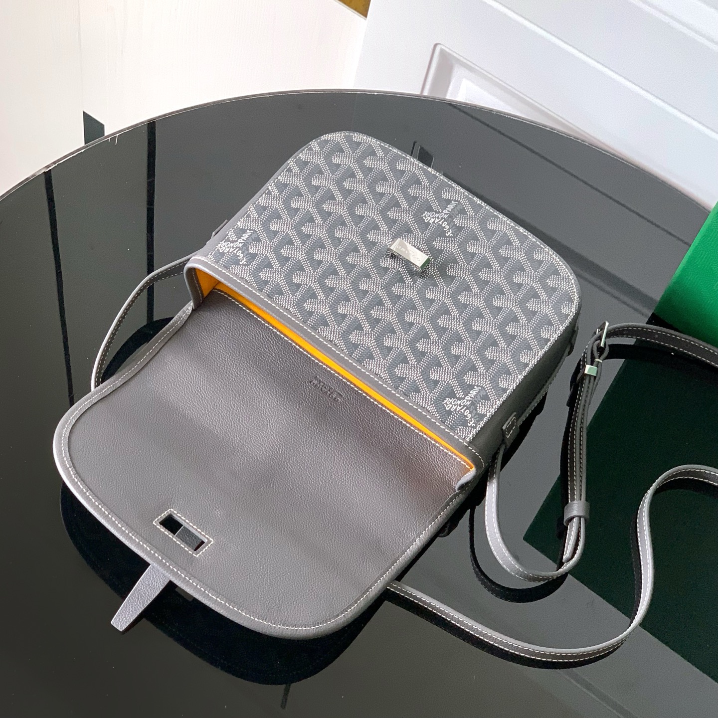 Goyard Belvedere PM Shoulder Bag in Gray grayLeather