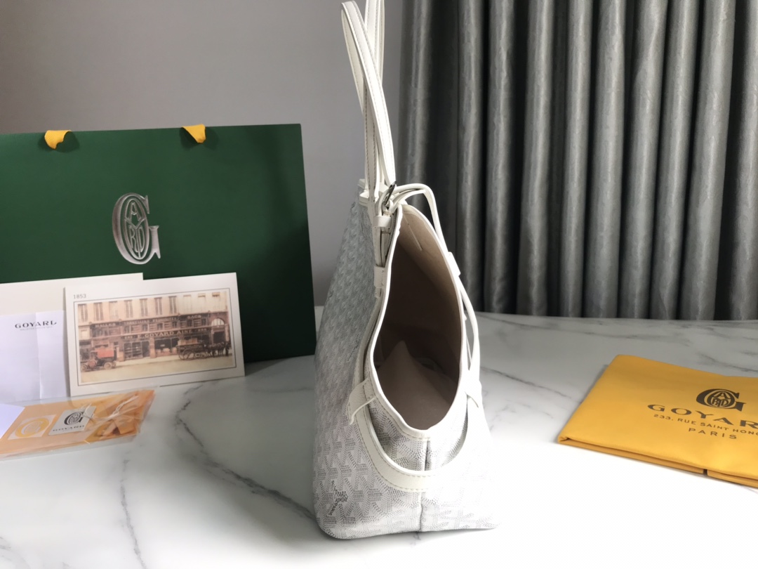 Goyard Chien Gris Pet Carrier Tote Coated Canvas bag white