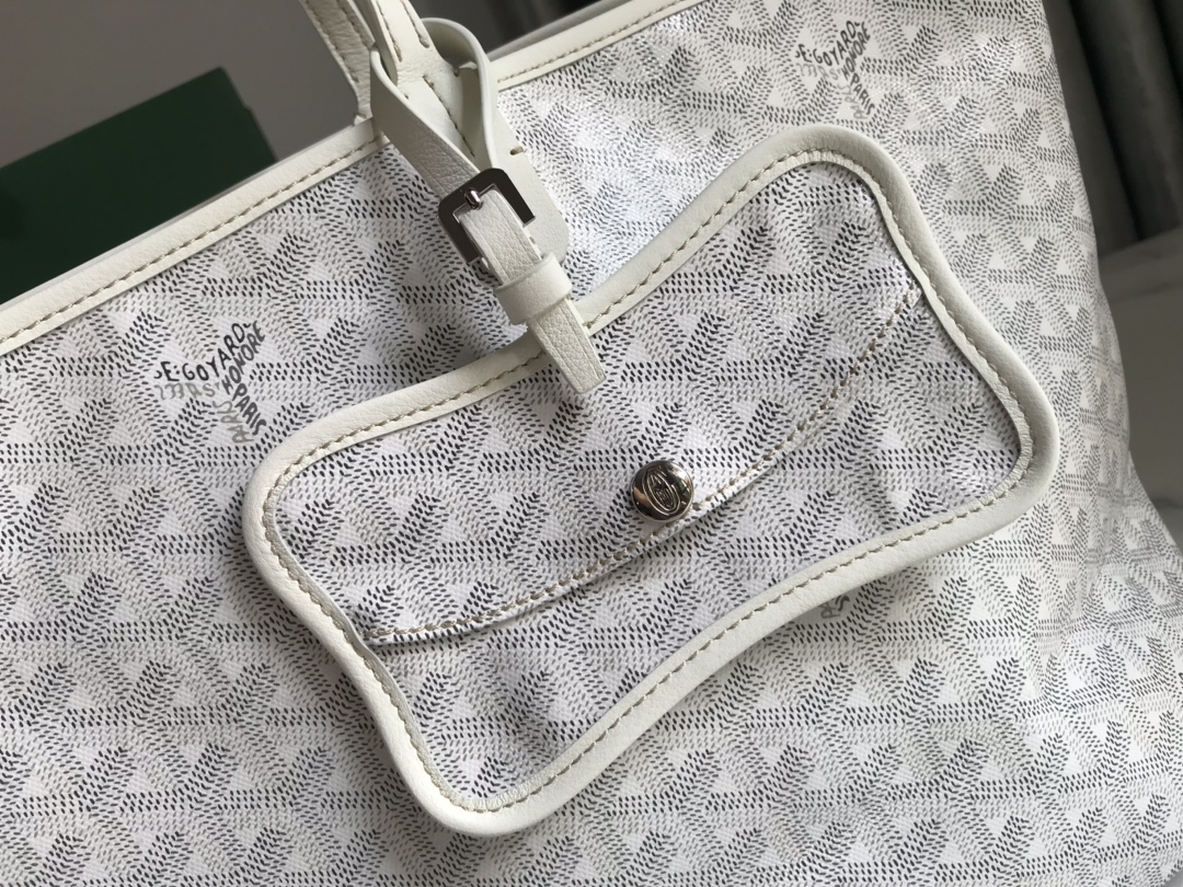 Goyard Chien Gris Pet Carrier Tote Coated Canvas bag white