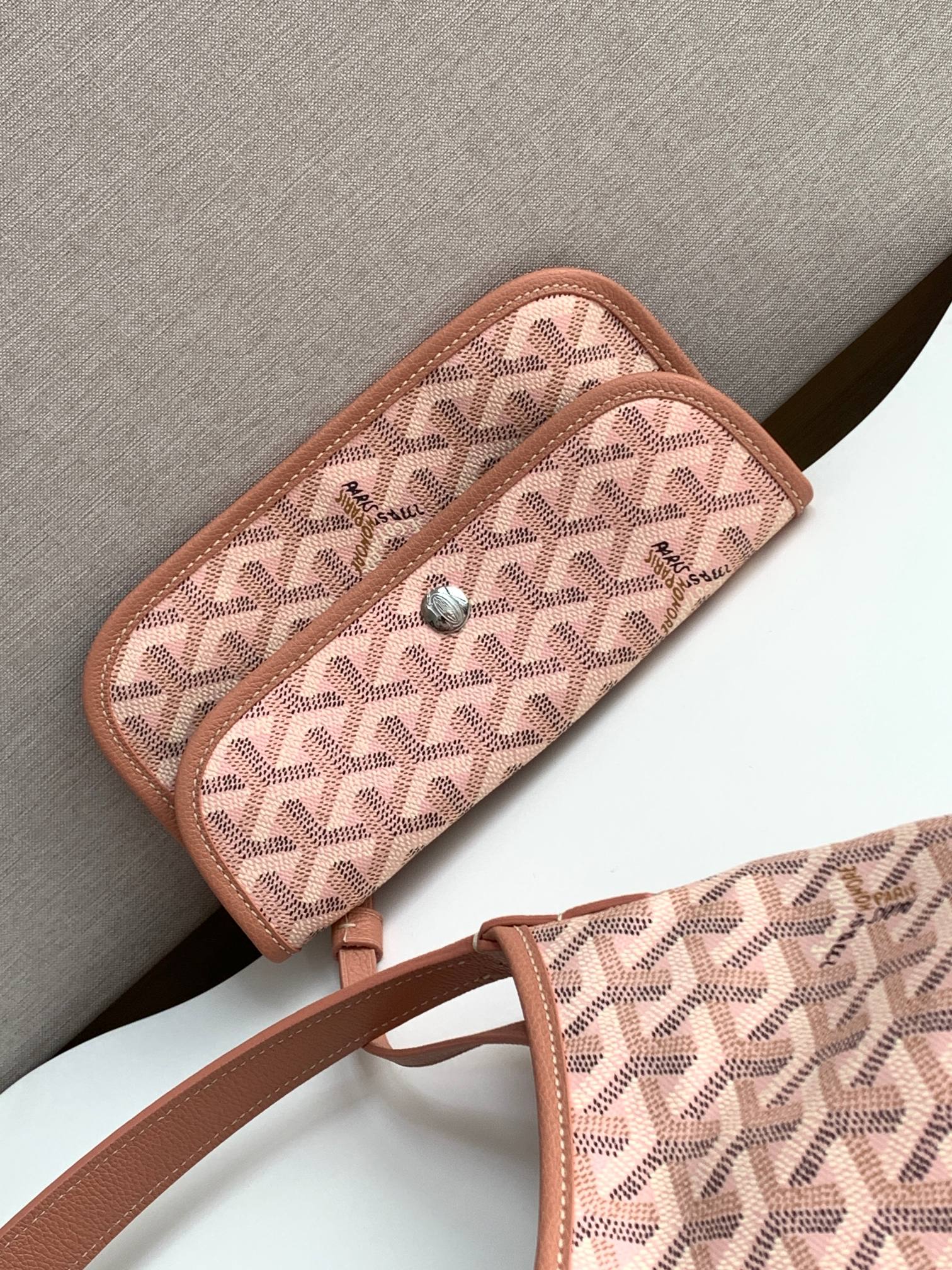 Goyard Goyardine Pearly Coral Boheme PM Hobo Bag