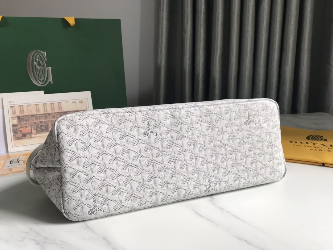 Goyard Chien Gris Pet Carrier Tote Coated Canvas bag white