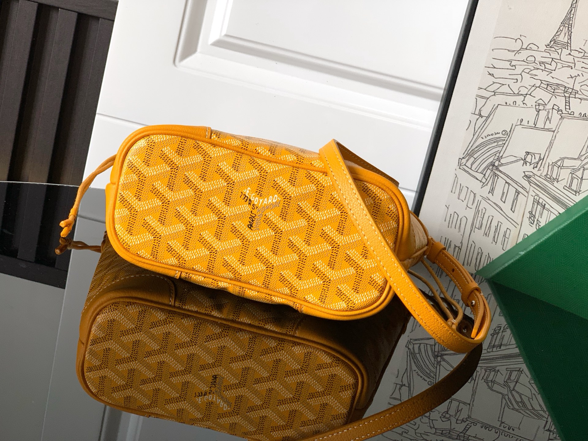 Goyard Beluga Mini Bag In Yellow Goyardine Canvas And