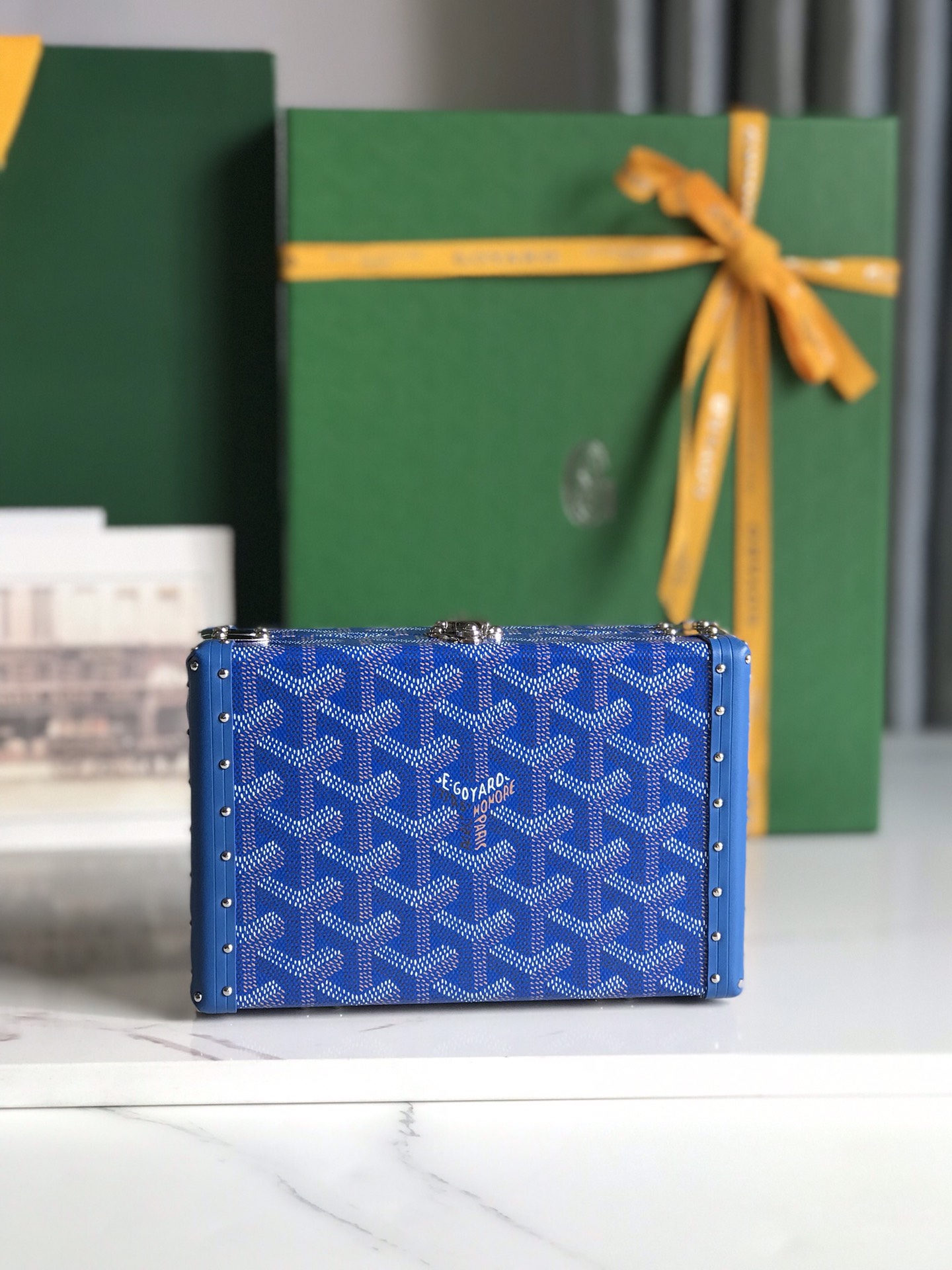Goyard Blue  Minaudiere Trunk Bag Goyard |