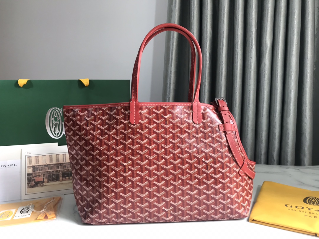 Goyard Chien Gris Pet Carrier Tote Coated Canvas bag red