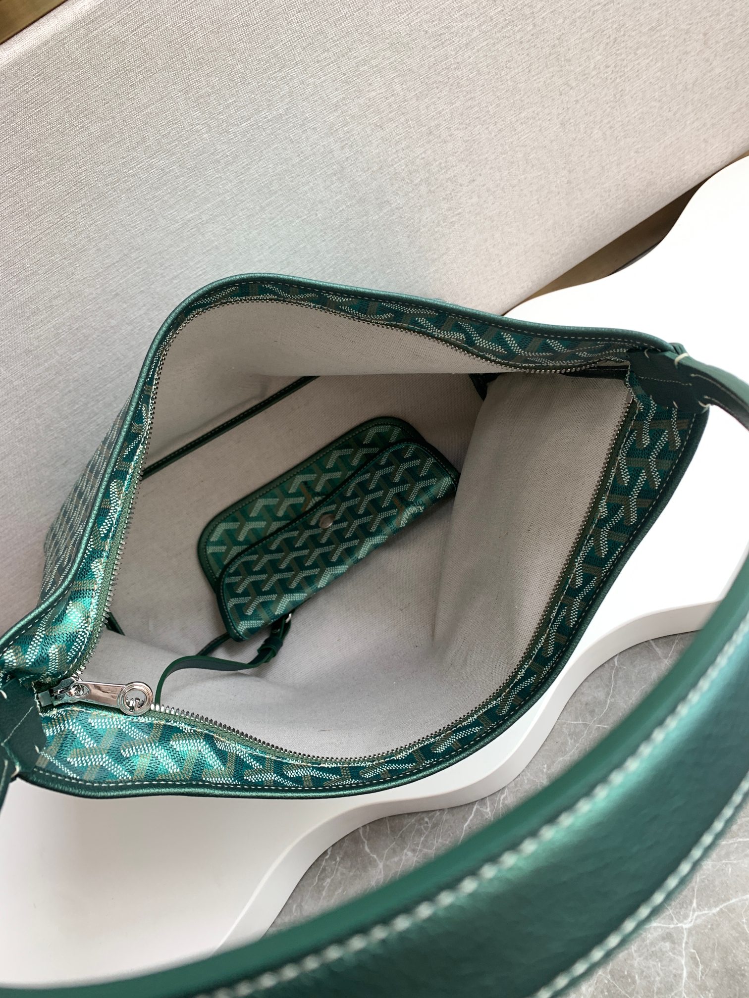 GOYARD Goyardine Boheme Hobo Green 1588320
