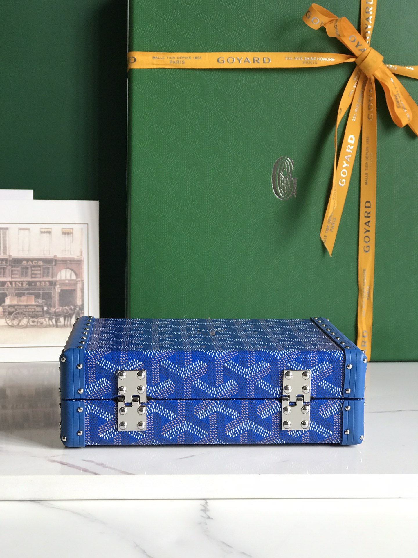 Goyard Blue  Minaudiere Trunk Bag Goyard |