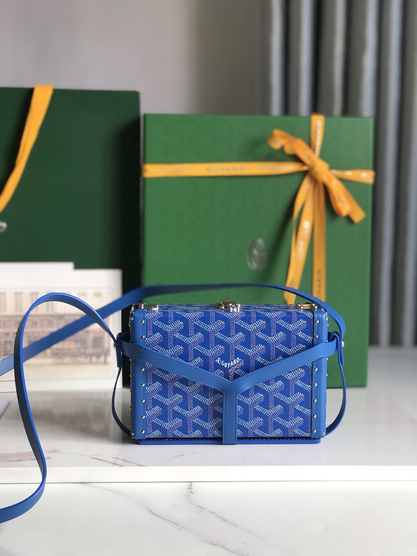 Goyard Blue  Minaudiere Trunk Bag Goyard |
