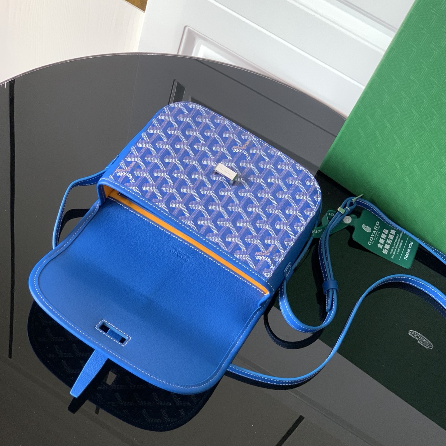 GOYARD Goyardine Belvedere II PM Messenger Bag Sky Blue 1368143