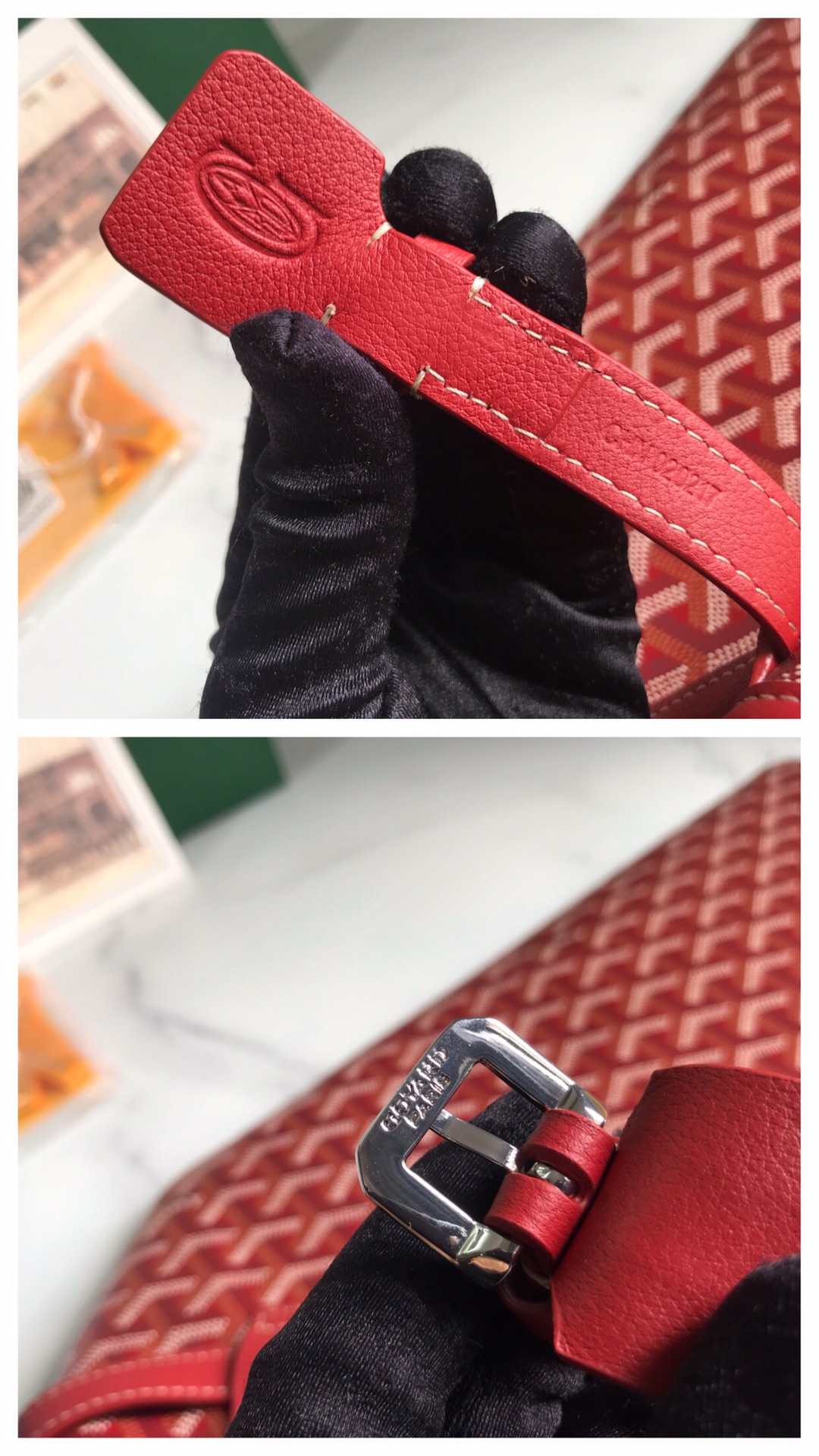 Goyard Chien Gris Pet Carrier Tote Coated Canvas bag red