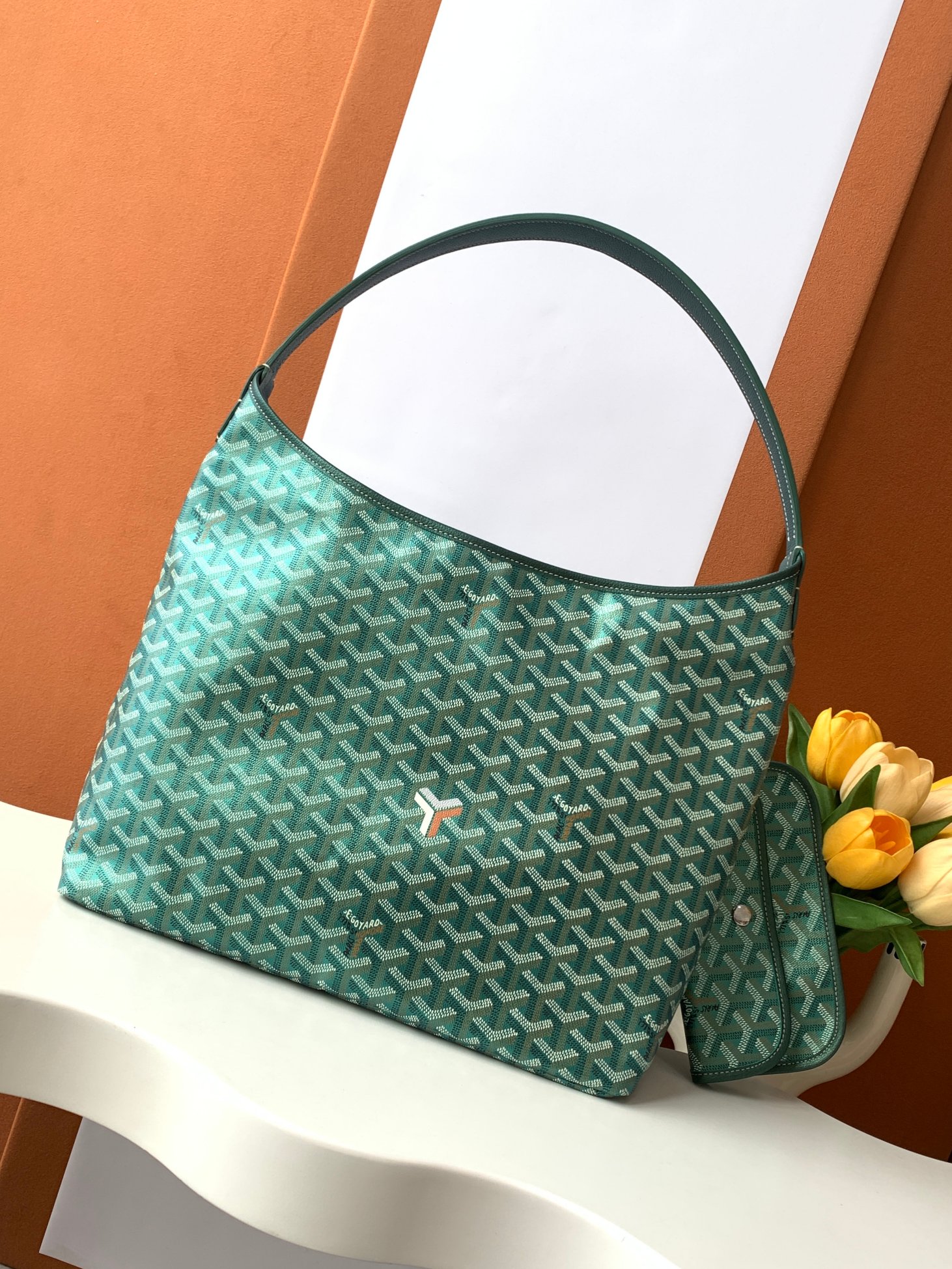 GOYARD Goyardine Boheme Hobo Green 1588320