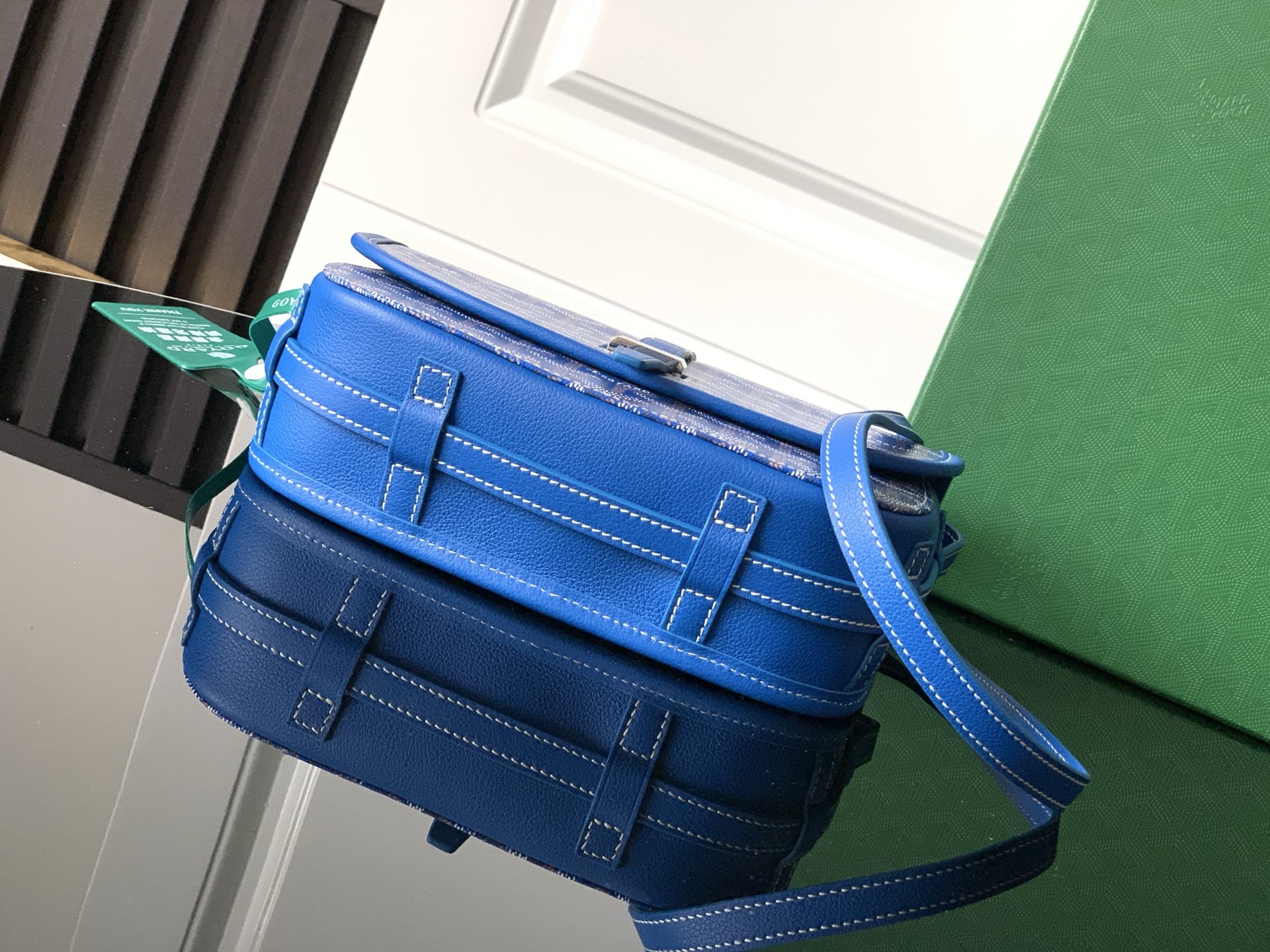 GOYARD Goyardine Belvedere II PM Messenger Bag Sky Blue 1368143