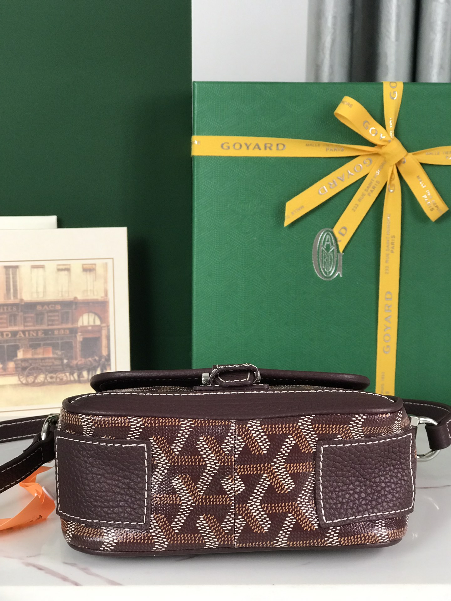 Goyard Brown Coated Canvas Mini Cross-Body Bag