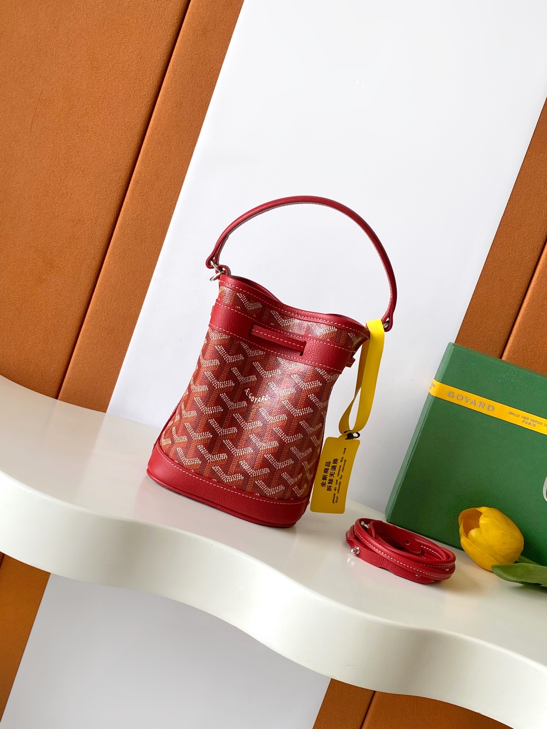 Goyard Petite Flot Bucket Bag red Tan 139758379