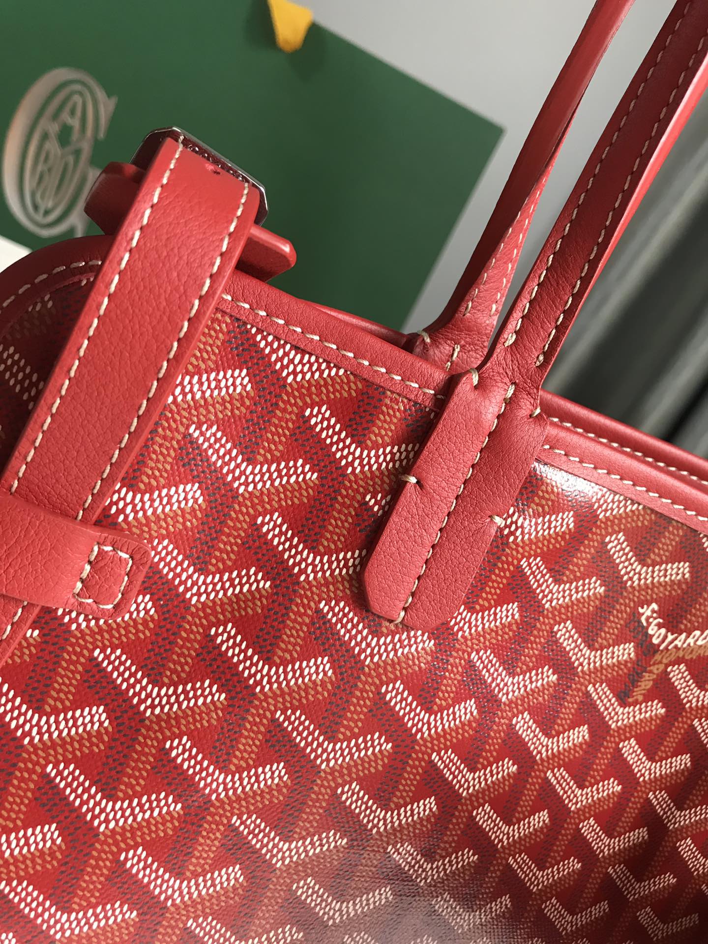 Goyard Chien Gris Pet Carrier Tote Coated Canvas bag red