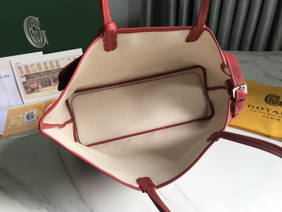 Goyard Chien Gris Pet Carrier Tote Coated Canvas bag red