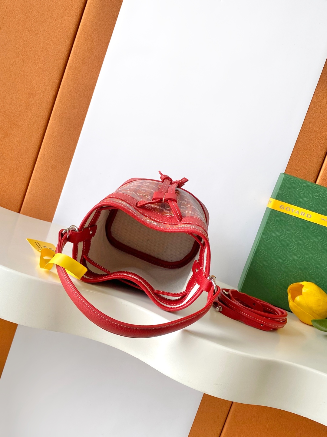 Goyard Petite Flot Bucket Bag red Tan 139758379