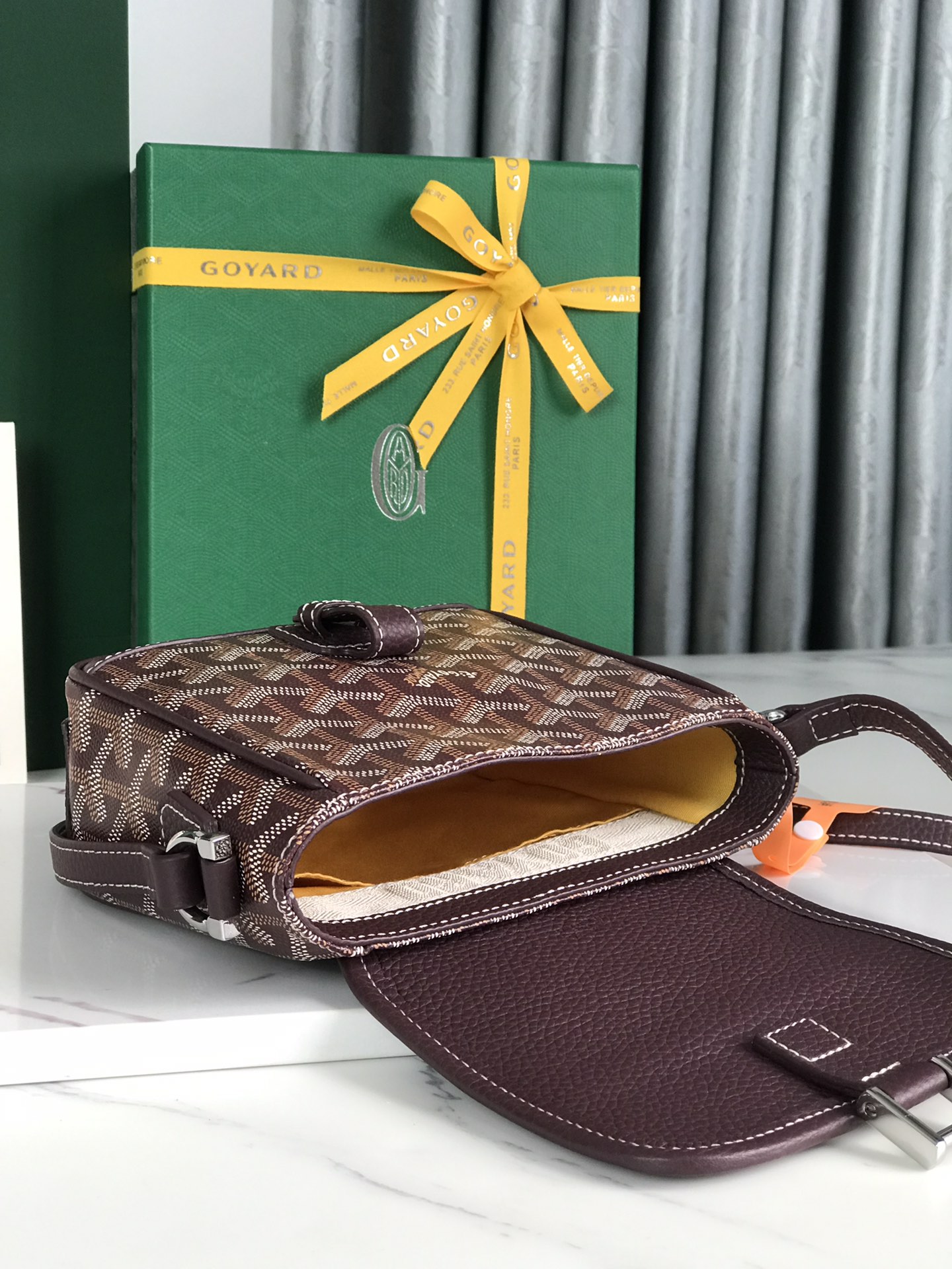 Goyard Brown Coated Canvas Mini Cross-Body Bag