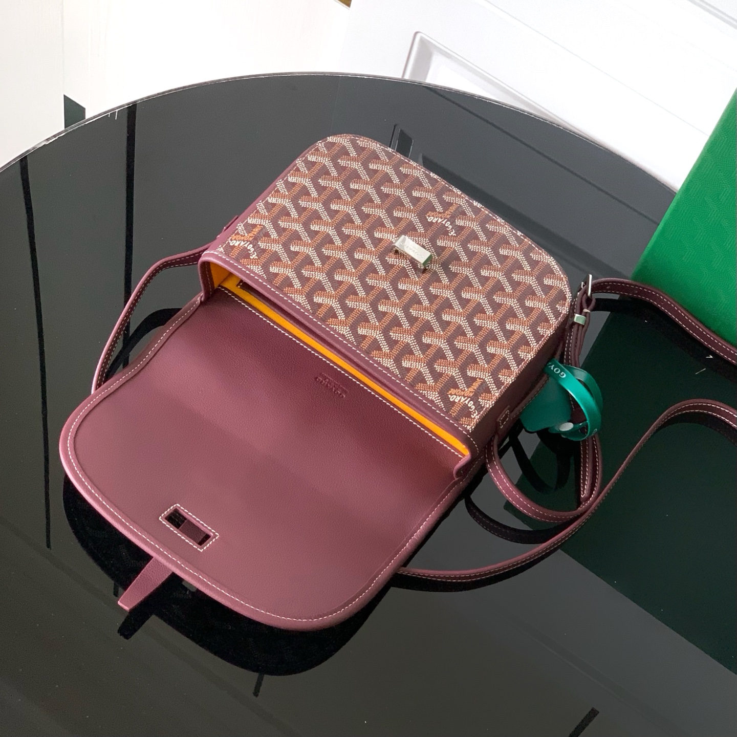 Goyard Burgundy Goyardine Coated Canvas and Leather