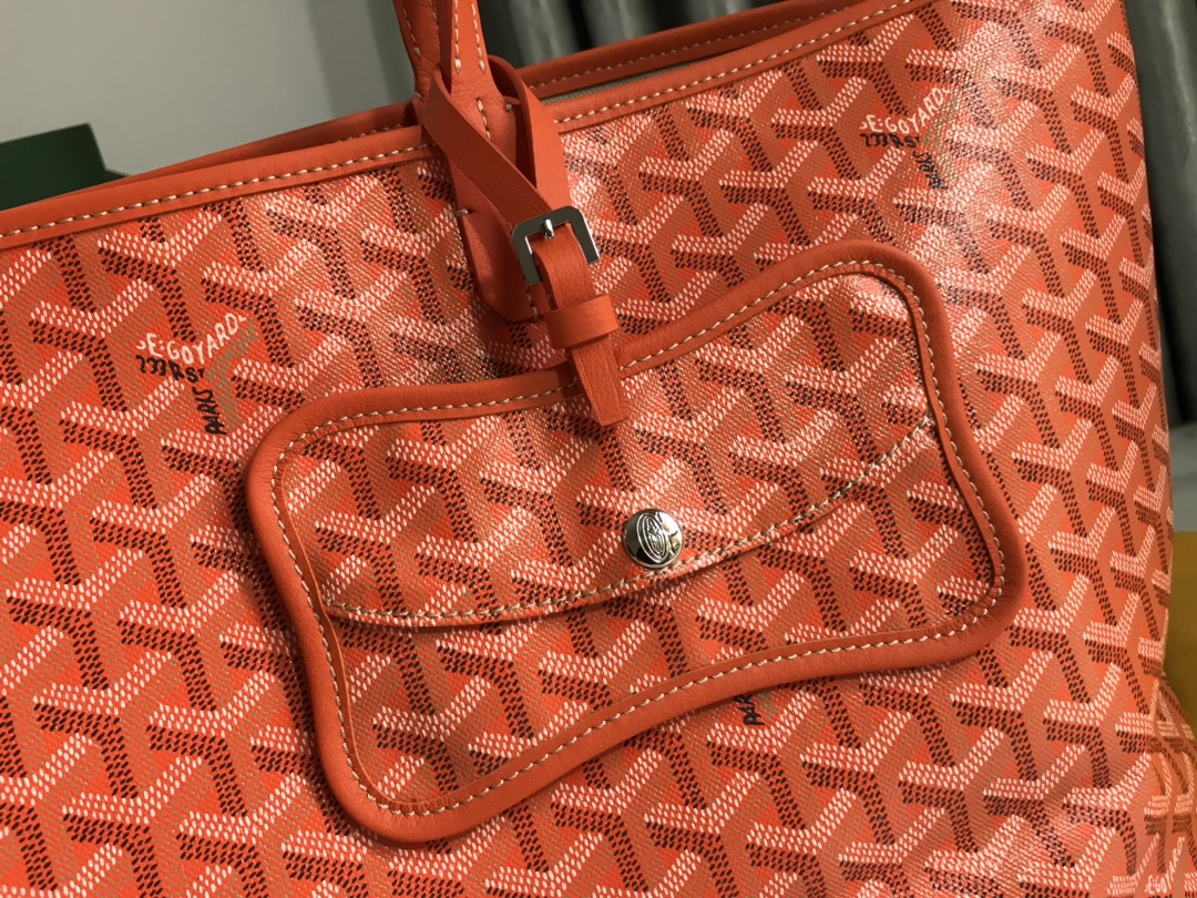 Goyard Chien Gris Pet Carrier Tote Coated Canvas bag orange