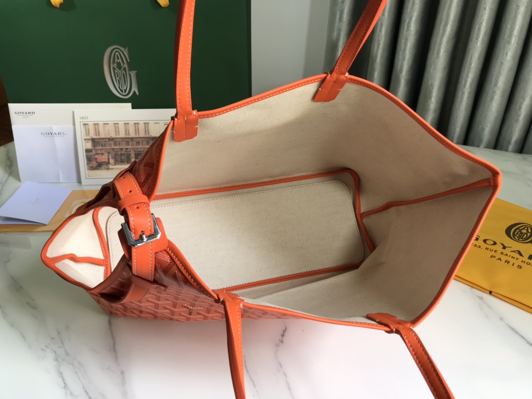 Goyard Chien Gris Pet Carrier Tote Coated Canvas bag orange