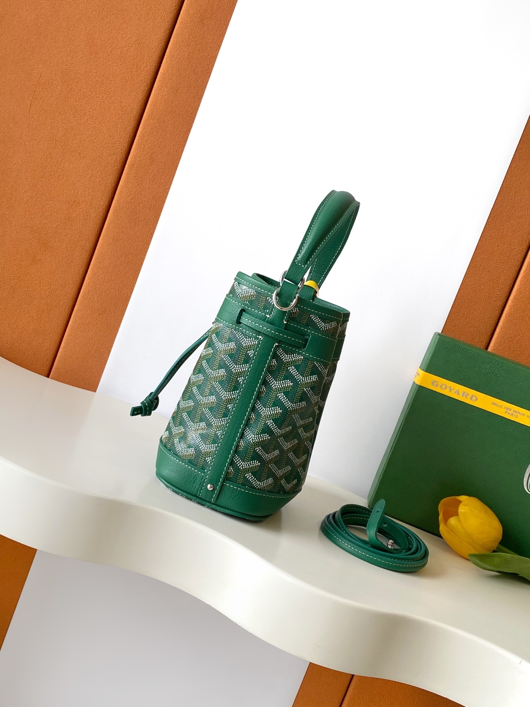 Goyard Petite Flot Bucket Bag green Tan 139758379 | eBay