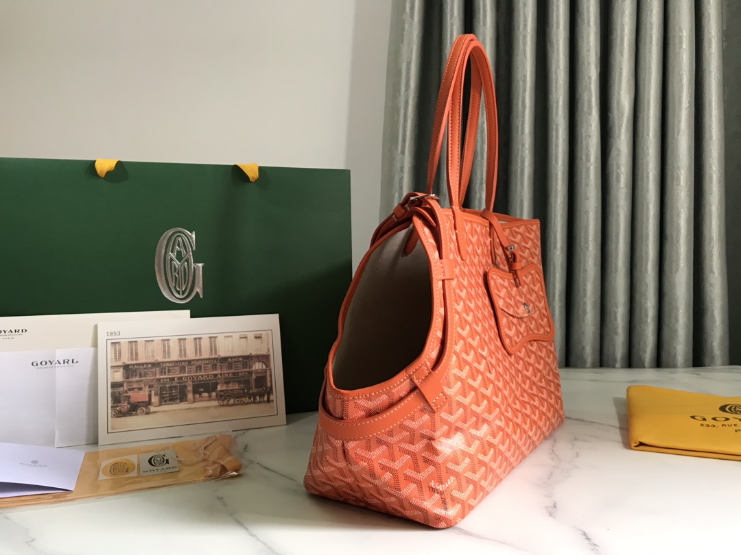 Goyard Chien Gris Pet Carrier Tote Coated Canvas bag orange