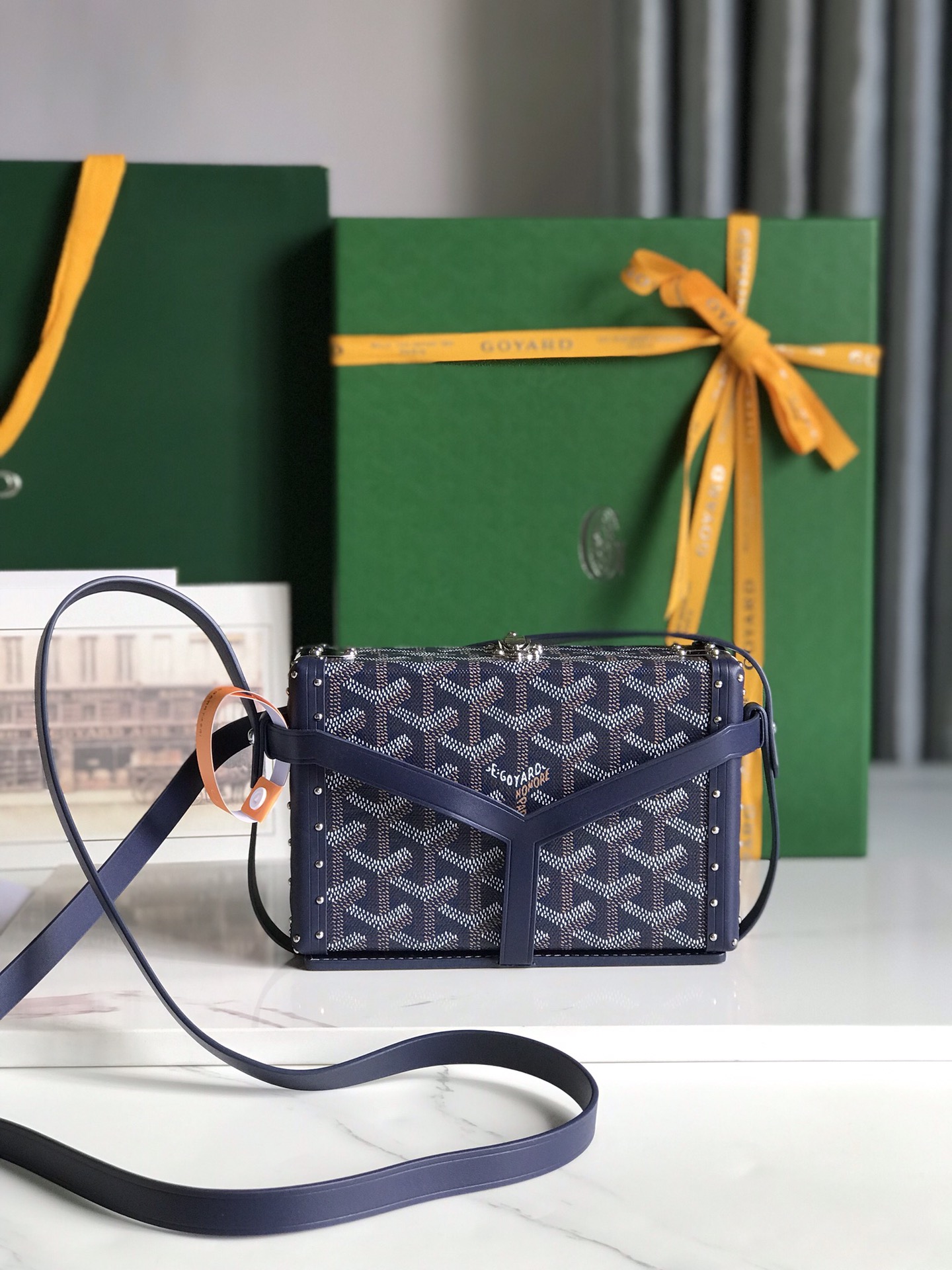 Goyard Blue navy Minaudiere Trunk Bag Goyard |