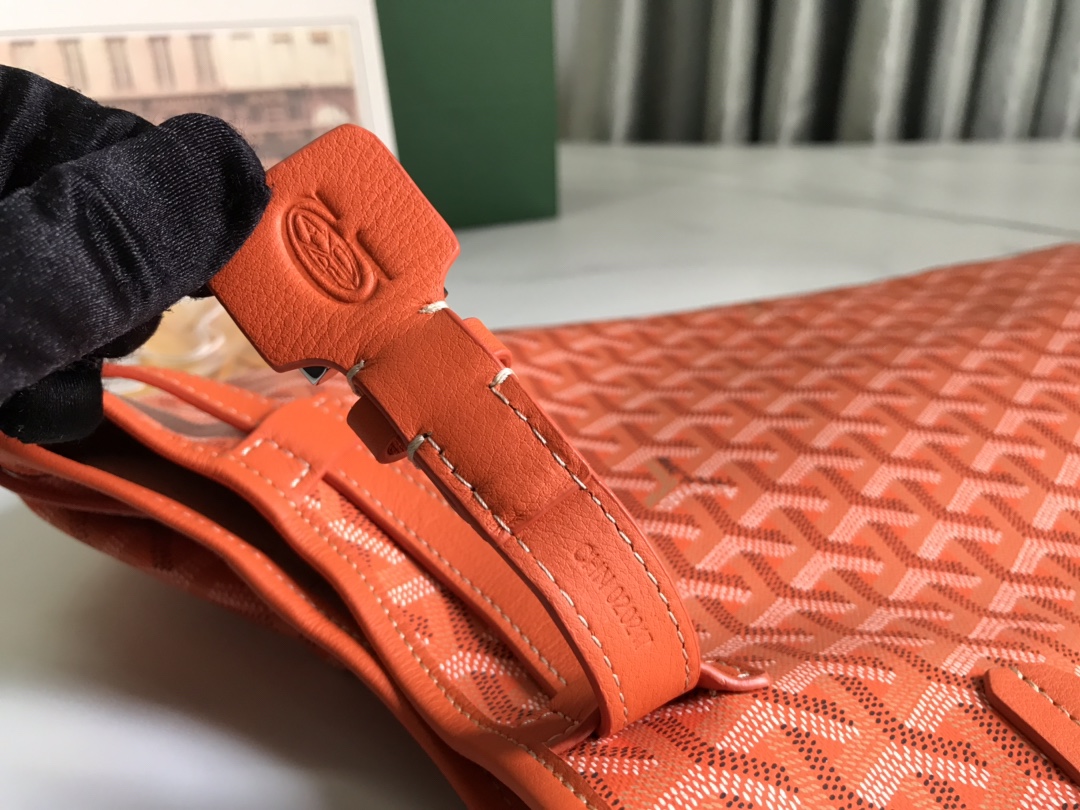 Goyard Chien Gris Pet Carrier Tote Coated Canvas bag orange