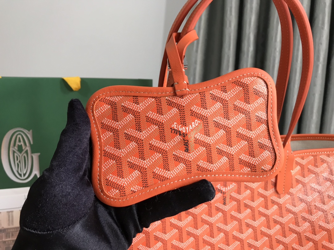 Goyard Chien Gris Pet Carrier Tote Coated Canvas bag orange