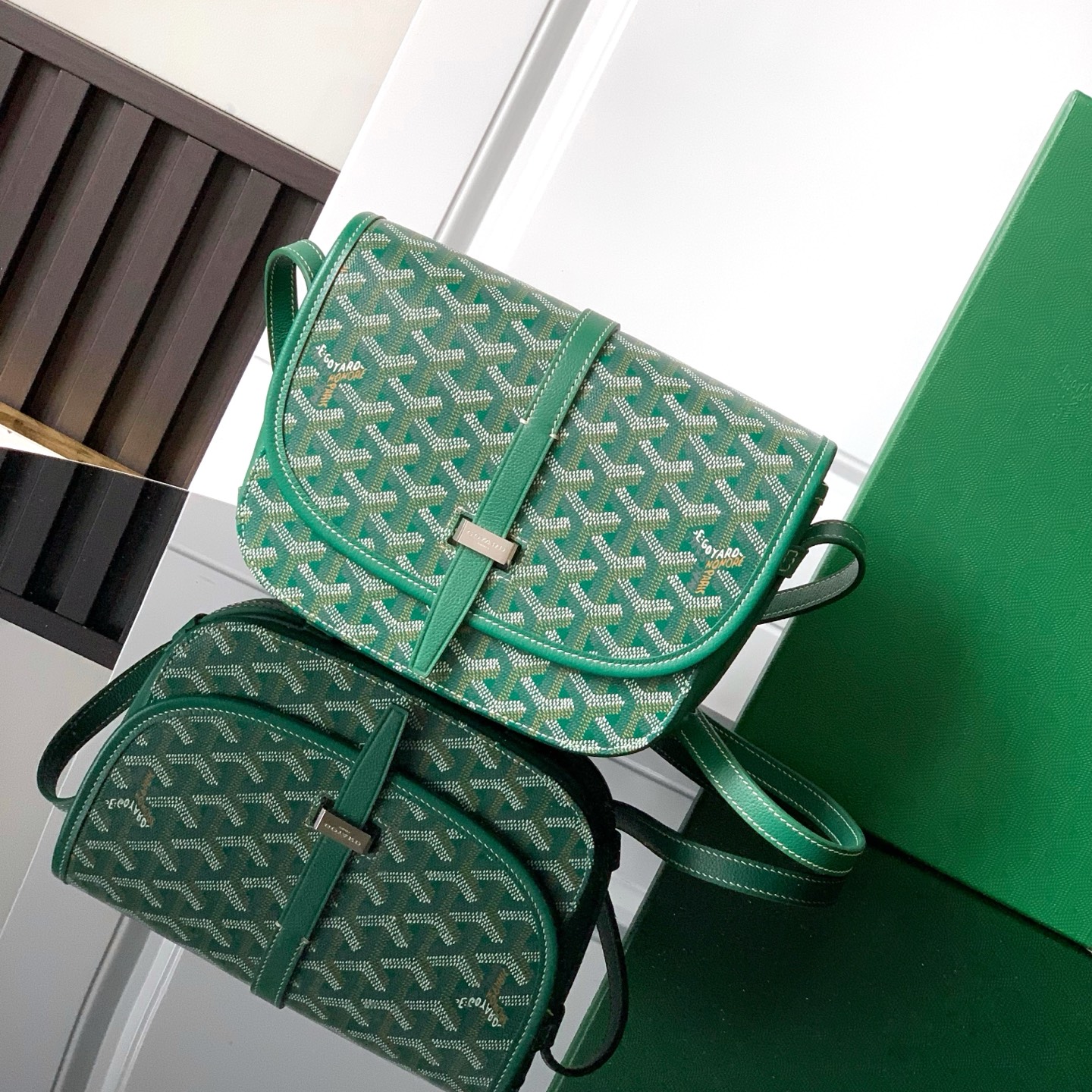 Goyard Goyardine Belvedere II green MM Messenger Bag –