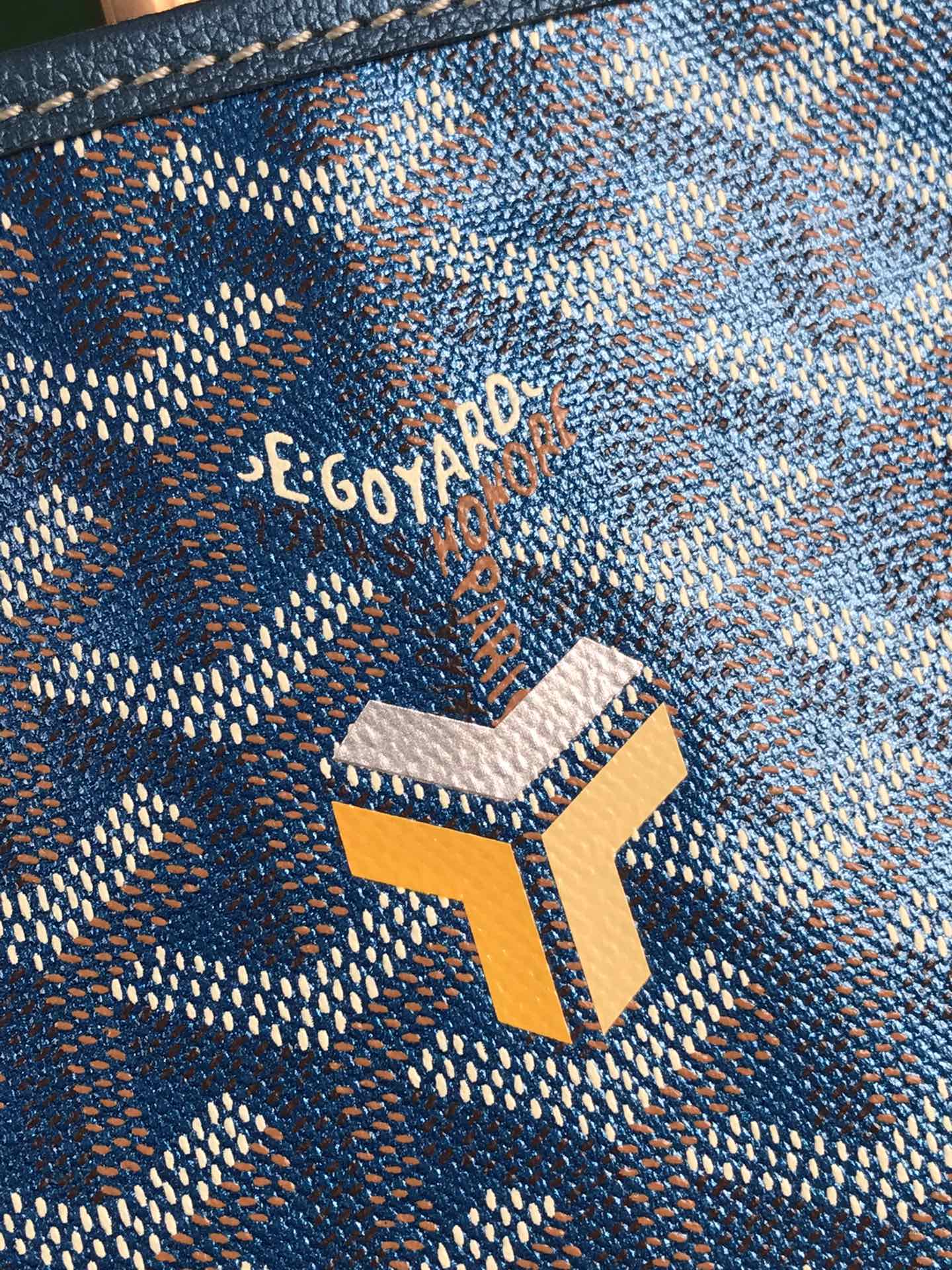 Goyard Goyardine Pearly Blue St. Louis PM Tote Bag Palladium