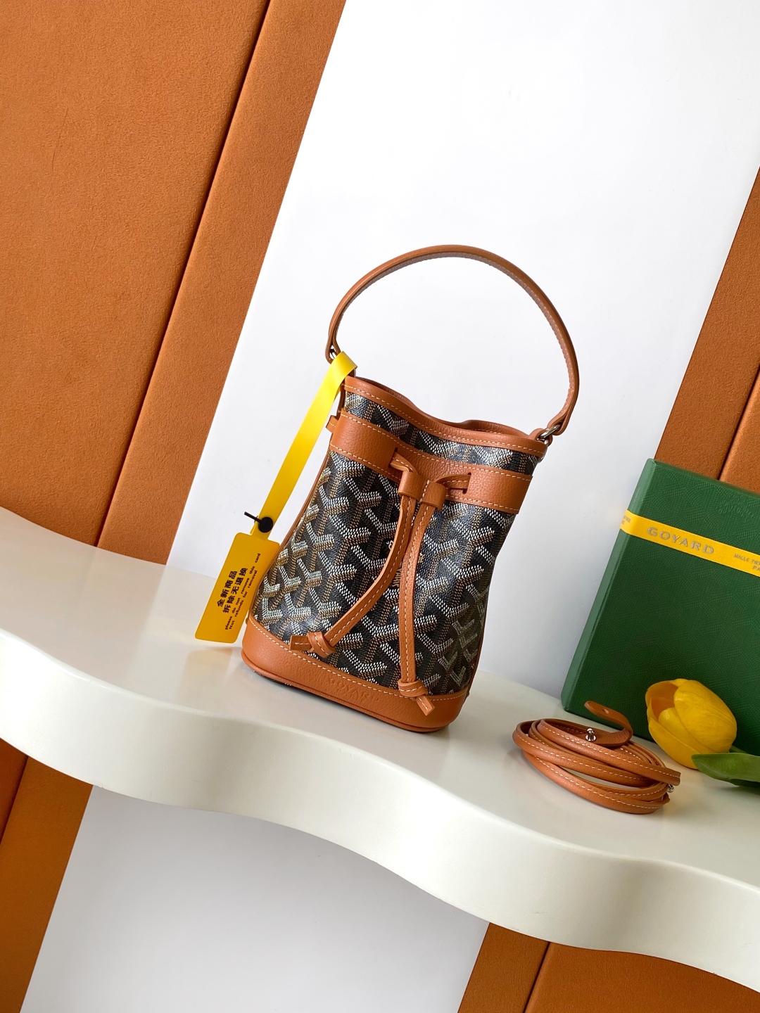 Goyard Petite Flot Bucket Bag Black Tan 139758379 | eBay