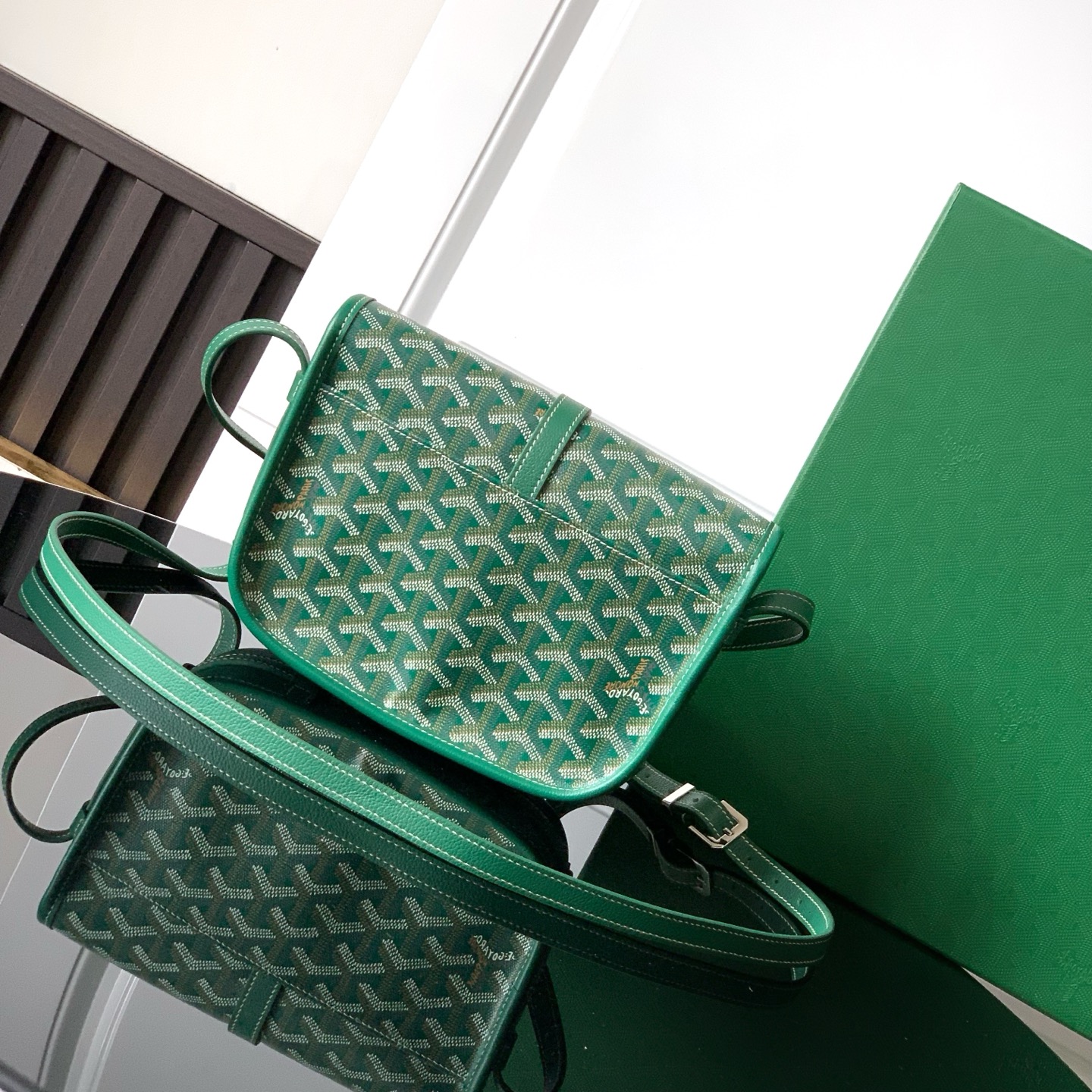 Goyard Goyardine Belvedere II green MM Messenger Bag –