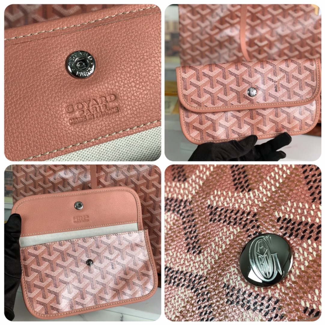 GOYARD Iridescent Goyardine Saint Louis PM Pearly Coral bag in pink