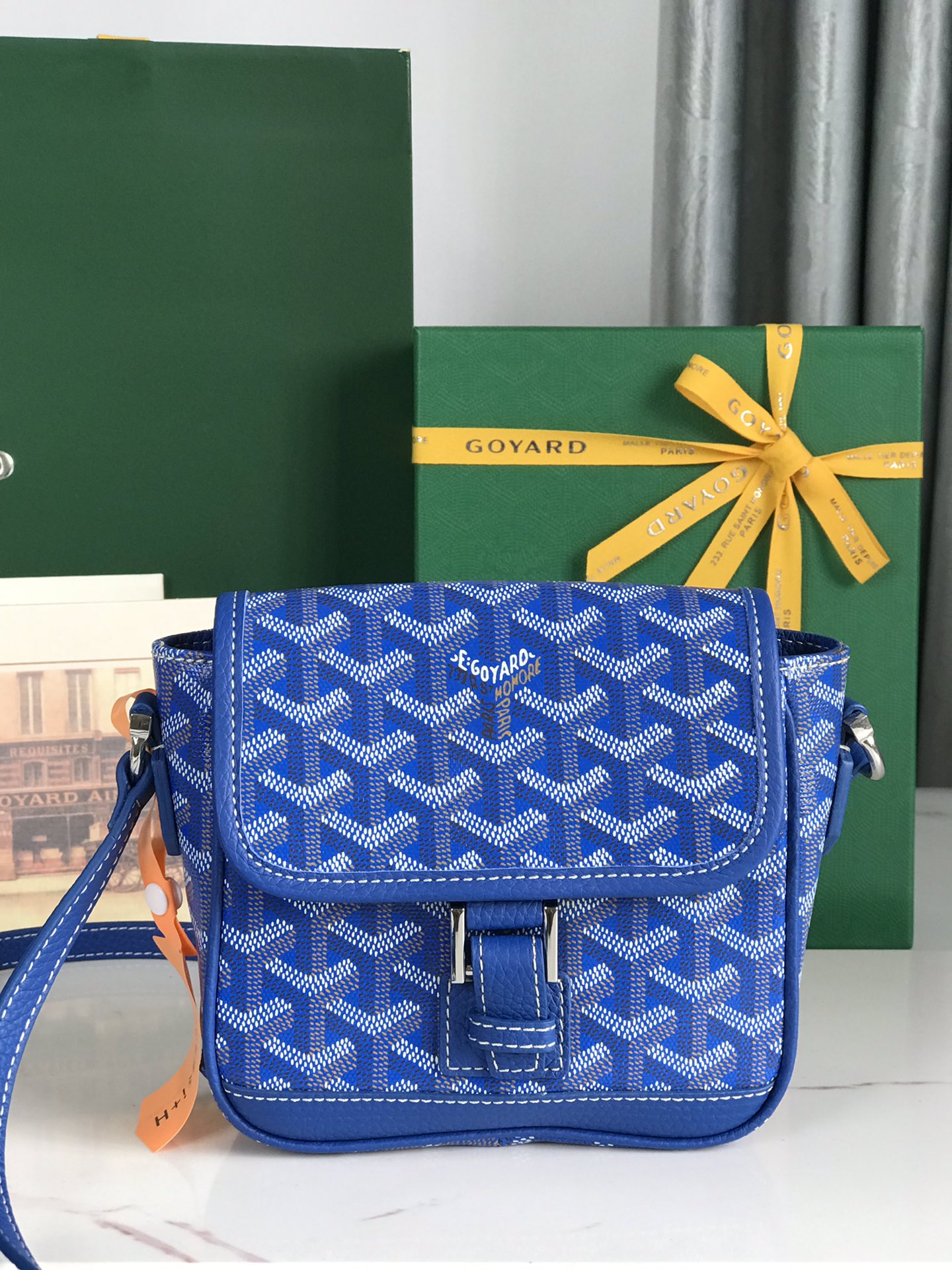 Goyard BlueCoated Canvas Mini Cross-Body Bag