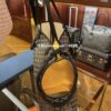 Goyard Chien Gris Pet Carrier Tote Coated Canvas bag black brown