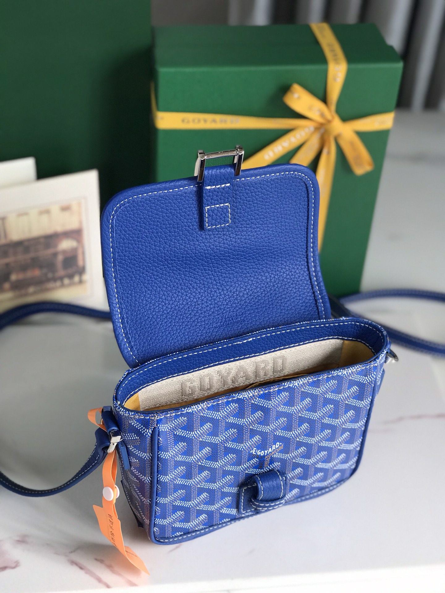 Goyard BlueCoated Canvas Mini Cross-Body Bag