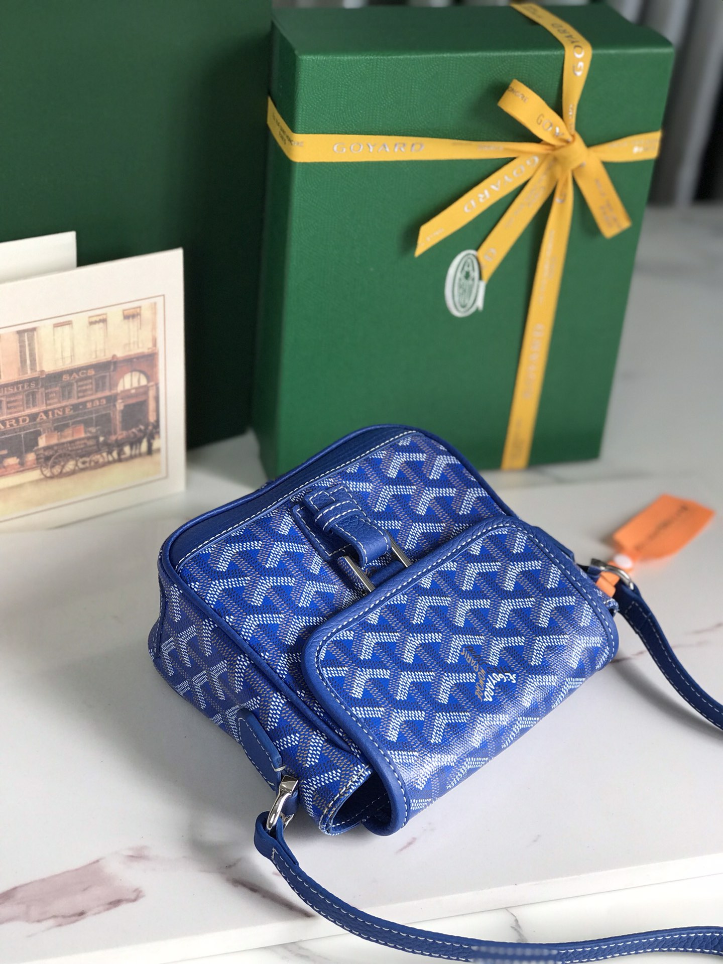 Goyard BlueCoated Canvas Mini Cross-Body Bag