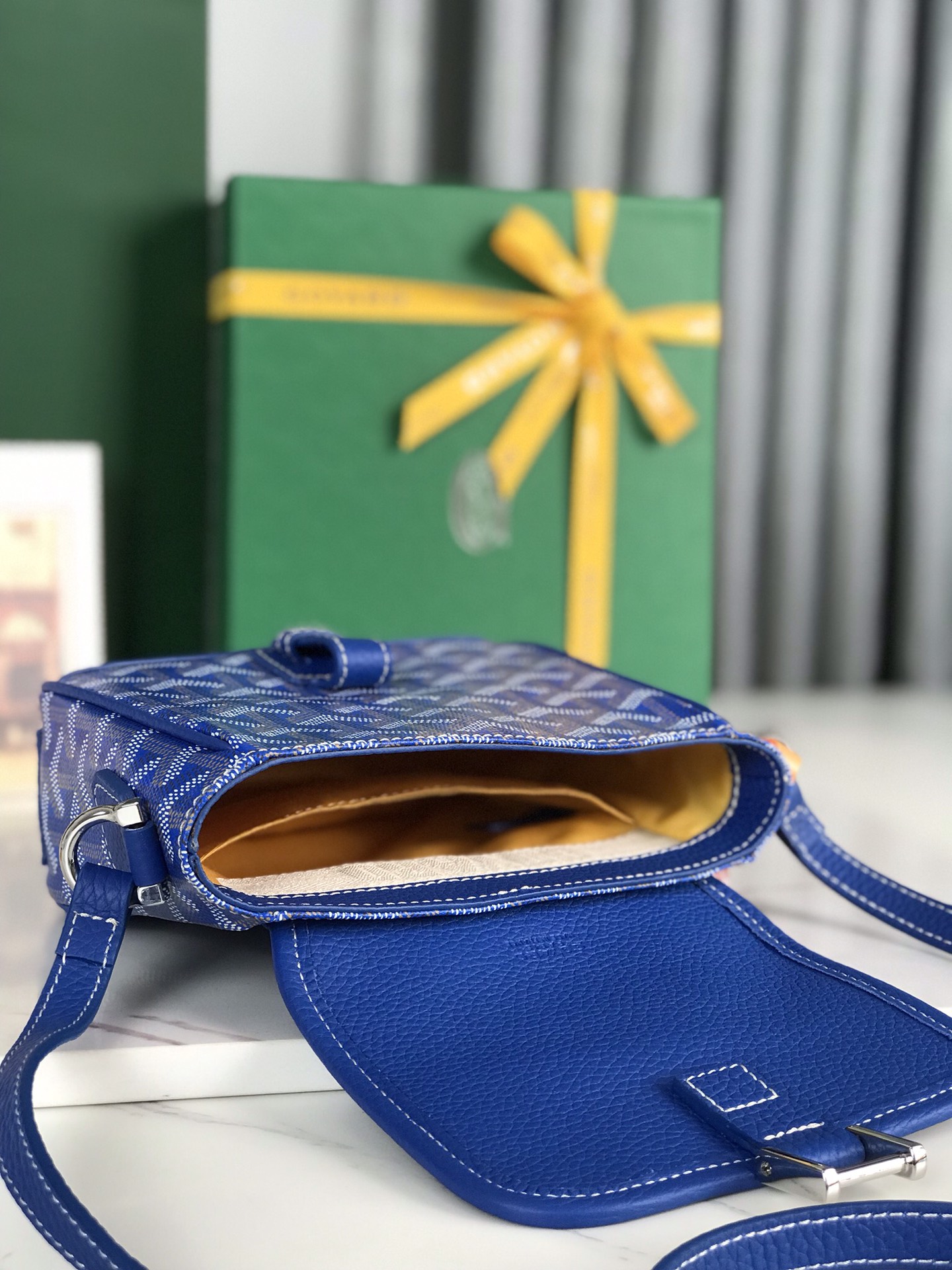Goyard BlueCoated Canvas Mini Cross-Body Bag