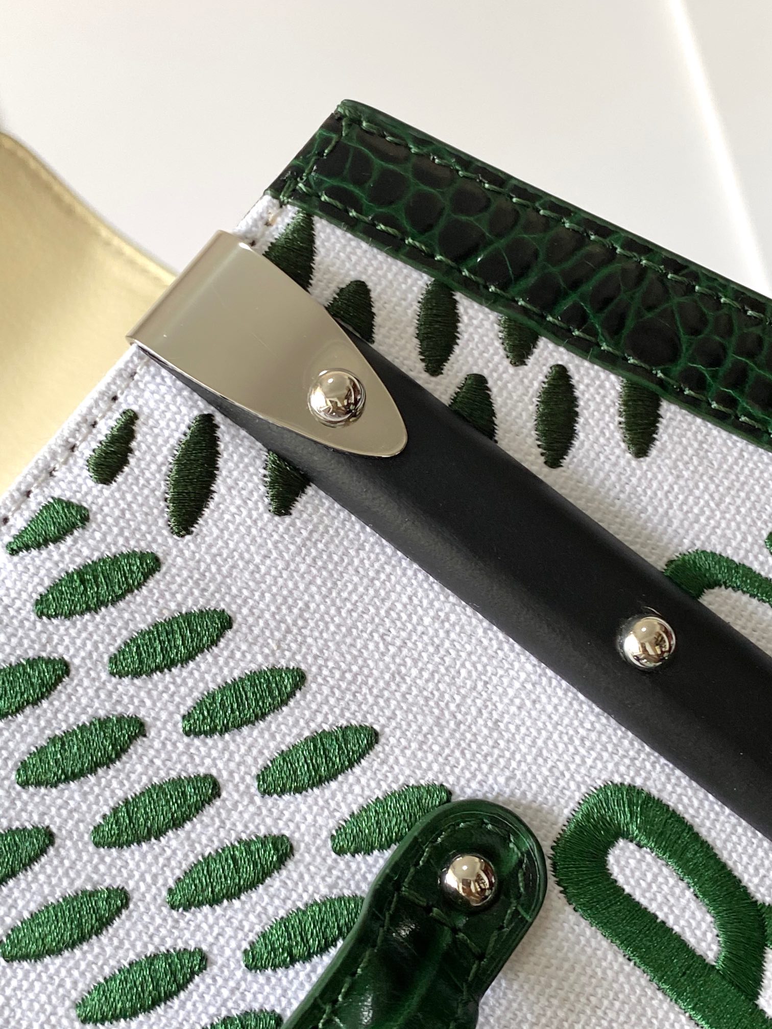 Goyard Matignon Crocodile Pattern Leather Top Handle Bag – green