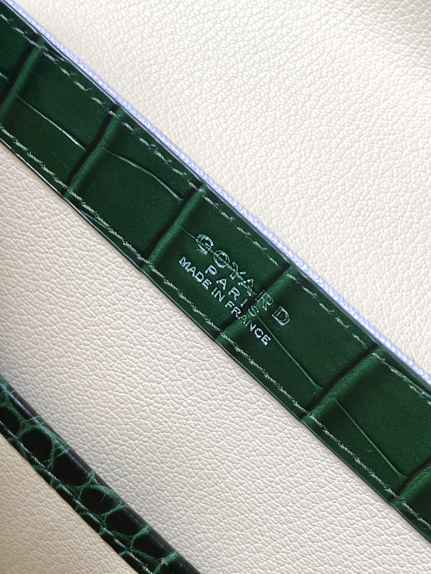 Goyard Matignon Crocodile Pattern Leather Top Handle Bag – green