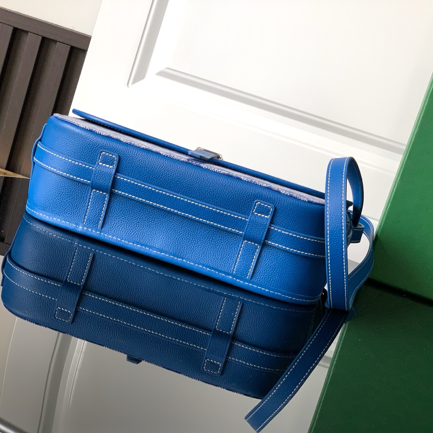 Goyard blue Goyardine Coated Canvas and Leather