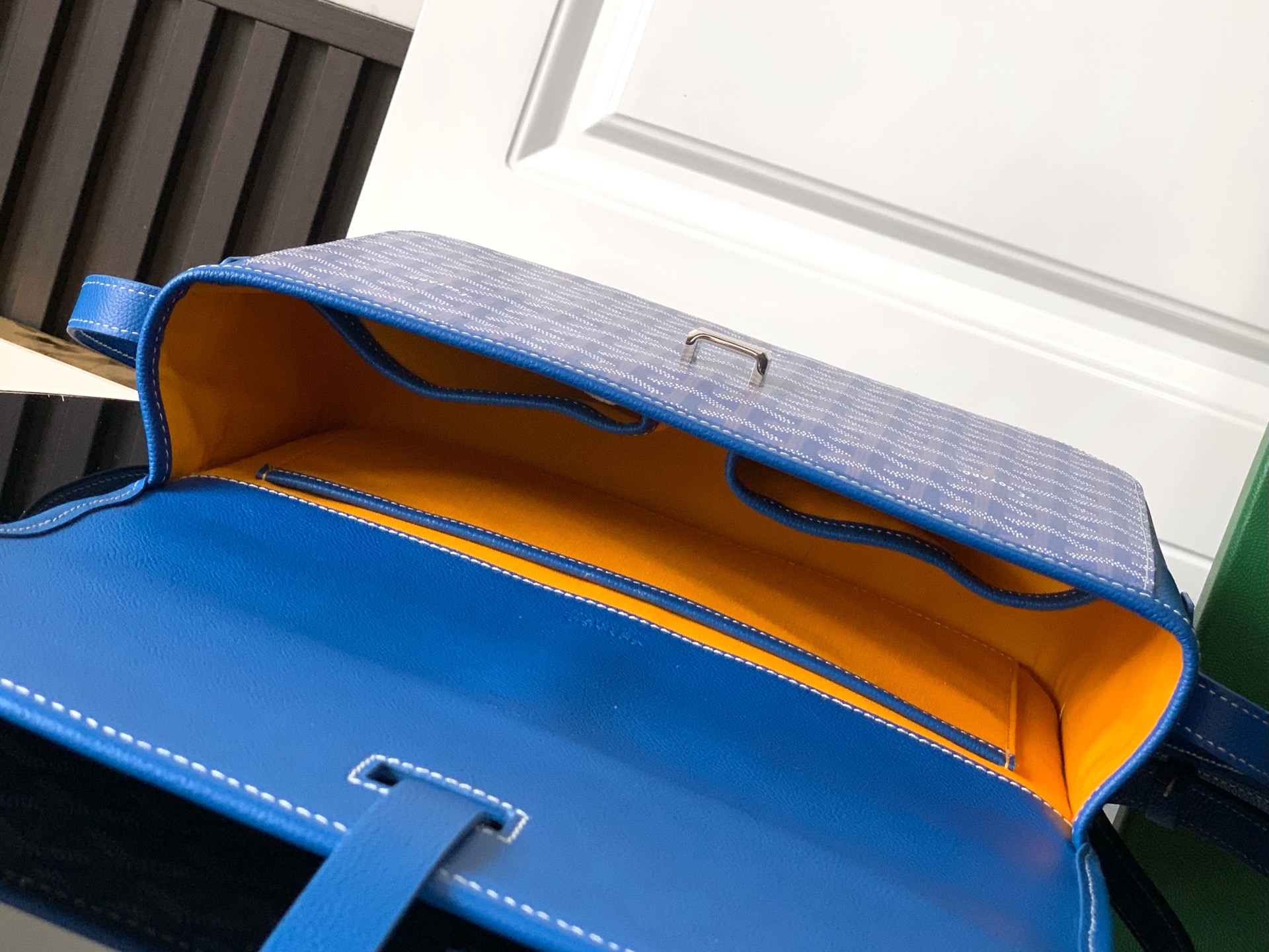 Goyard blue Goyardine Coated Canvas and Leather